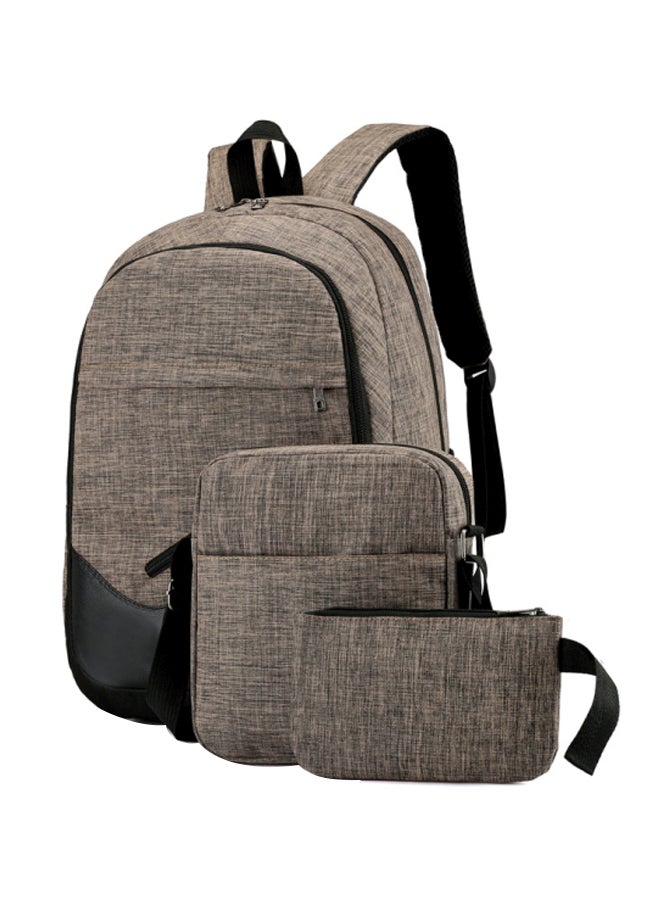 3-Piece Backpack Set Grey/Black