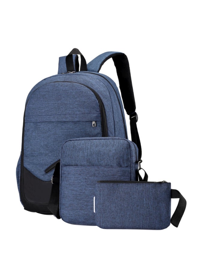 3-Piece Backpack Set Blue/Black