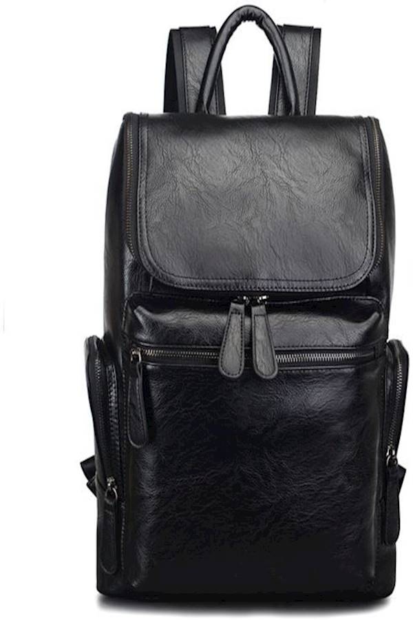 Men Leather Vintage Backpack Black