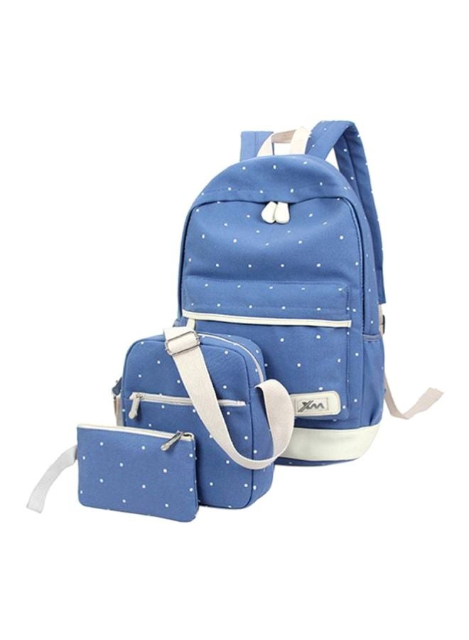 3-Piece Backpack Set Blue/White