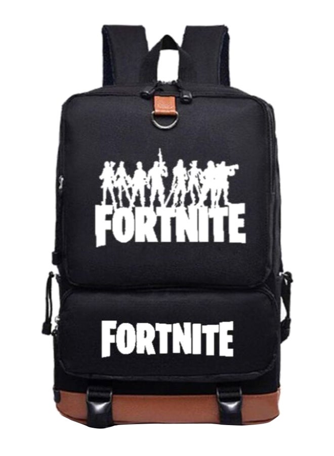Fortnite Printed Travel Backpack For Laptop 15.6-Inch Black/Brown