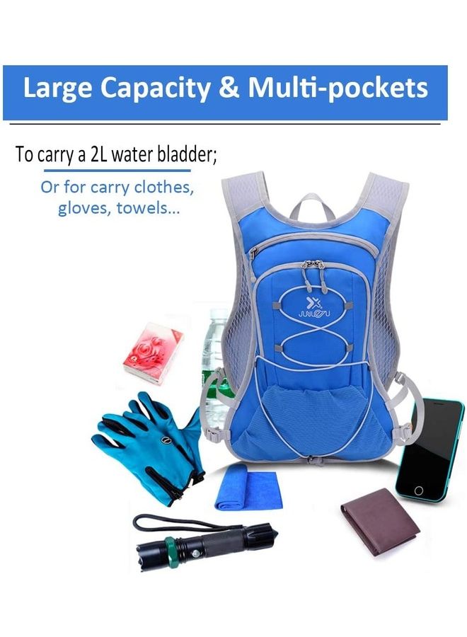 Multi-Pocket Riding Backpack blue