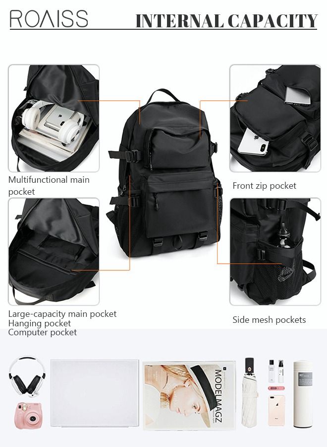 Classic Large Capacity Backpack Multifunction Casual Water Resistant Oxford Double Shoulder School Bag