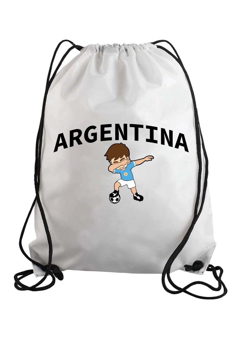 Argentina Soccer Drawstring Bag or Backpack Suitable for Adults and Kids and Sports Fans (Design 2)