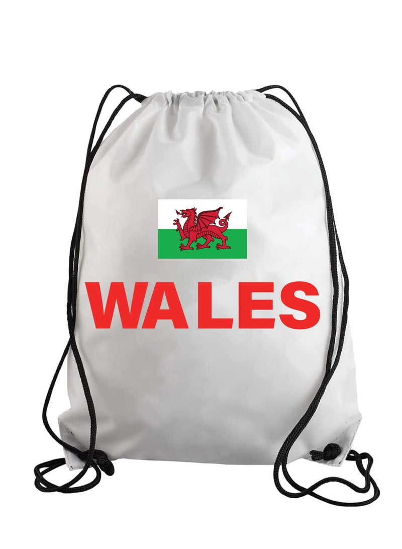 Wales Soccer Drawstring Bag or Backpack Suitable for Adults and Kids and Sports Fans (Design 3)
