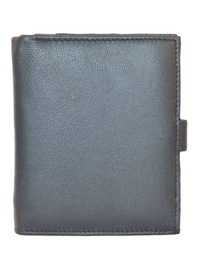 Leather Stitch Detailed Wallet Black
