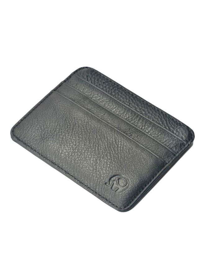 Leather Card Case Holder Black