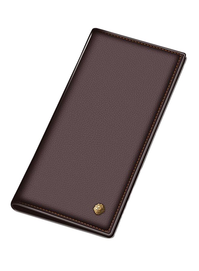 Leather Long Style Wallet Brown