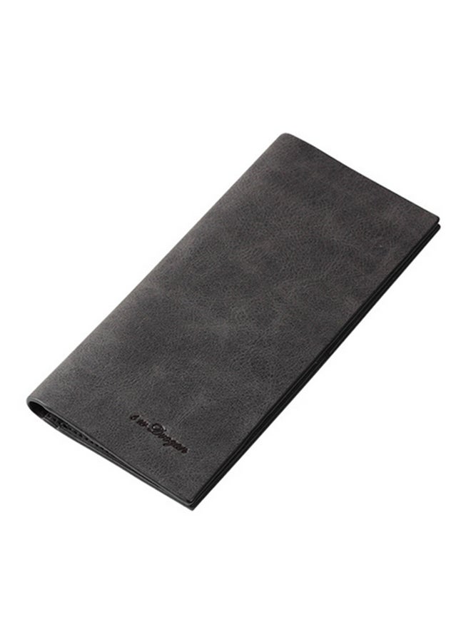 Ultra Thin Long Style Bifold Wallet Black