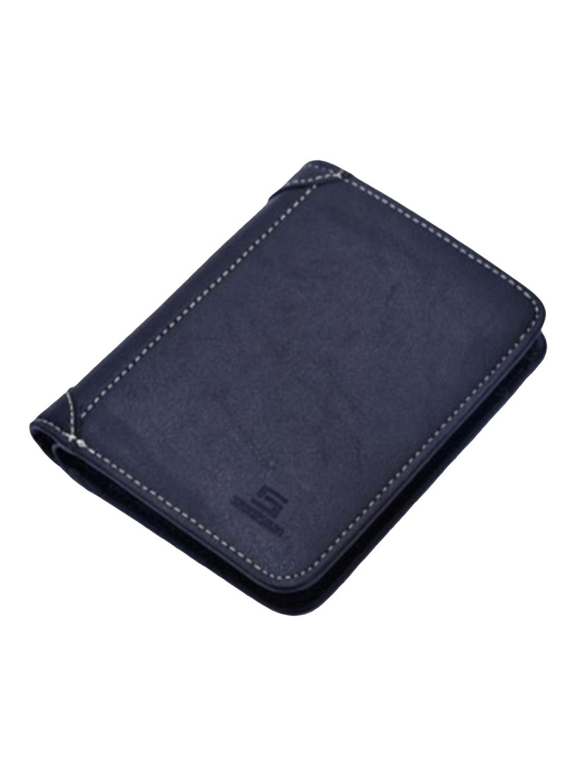 Rectangular Shape Plain Style Wallet Blue