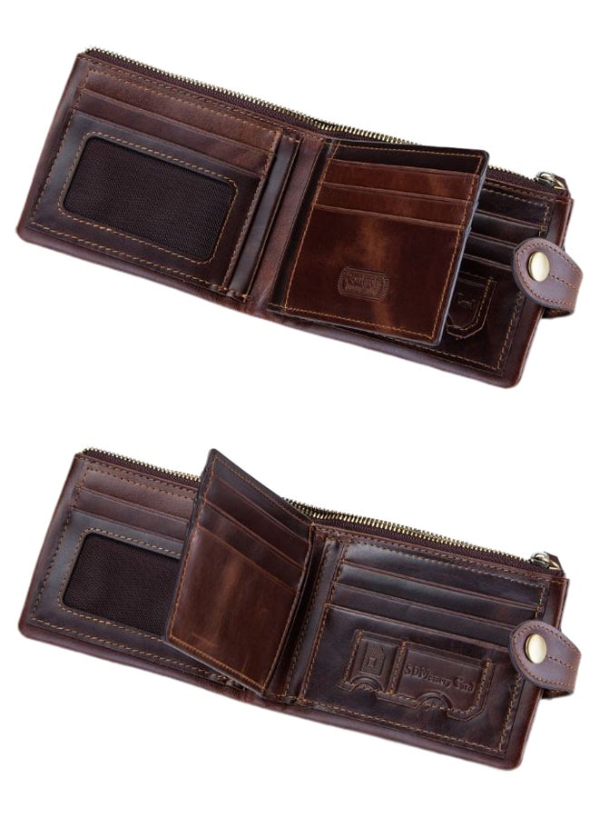 2-Fold Vintage Casual Wallet Coffee