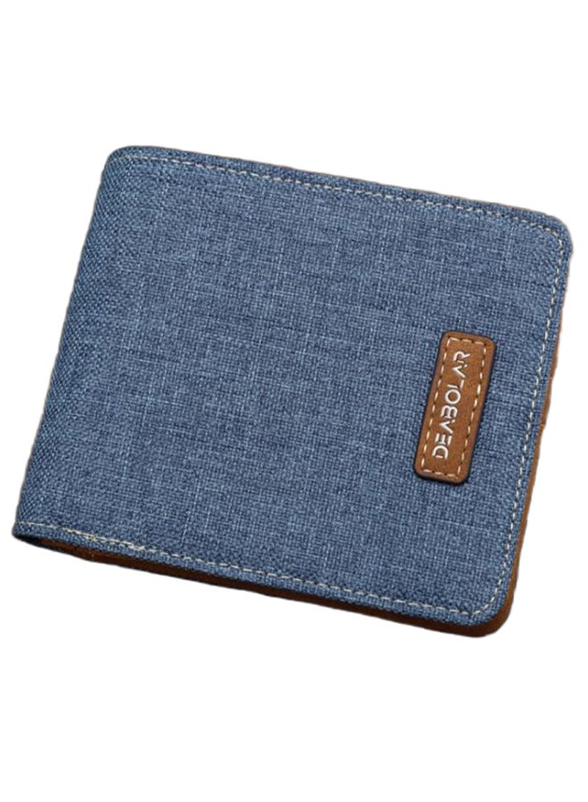 Fashionable Brief Design Casual Bi-Fold Wallet Blue