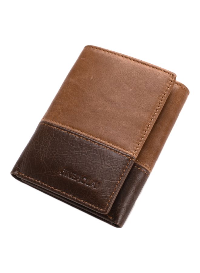 Men's Tri-Fold Leather Wallet Brown