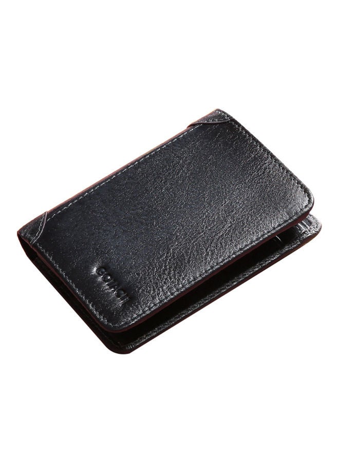 Portable Business Men Faux Leather Bifold Short Wallet Card Cash Holder Purse Dark Blue