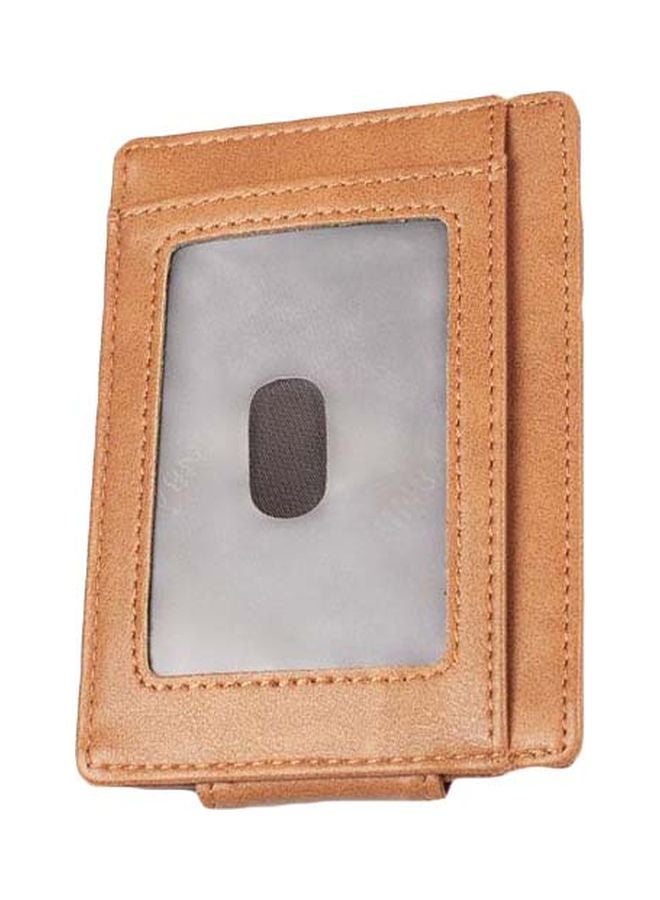 RFID Leather Clip Men Wallet Coffee