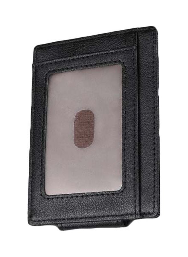 RFID Leather Clip Men Wallet Black