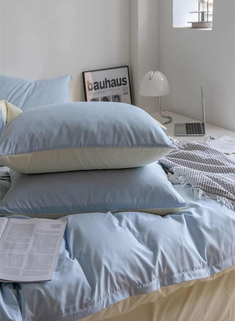 6-Piece King Size Printed Cotton Duvet Cover Set Includes 1xFitted Bedsheet 200x200+30cm, 1xDuvet/Bed Cover 220x240 cm, 4xPillow cover 50x75cm Multicolour