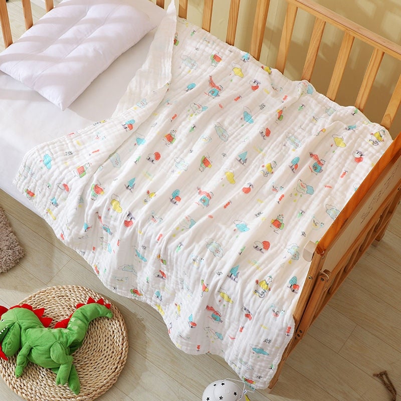 6-Layer Breathable High Quality Baby's Blanket Cotton White One Size
