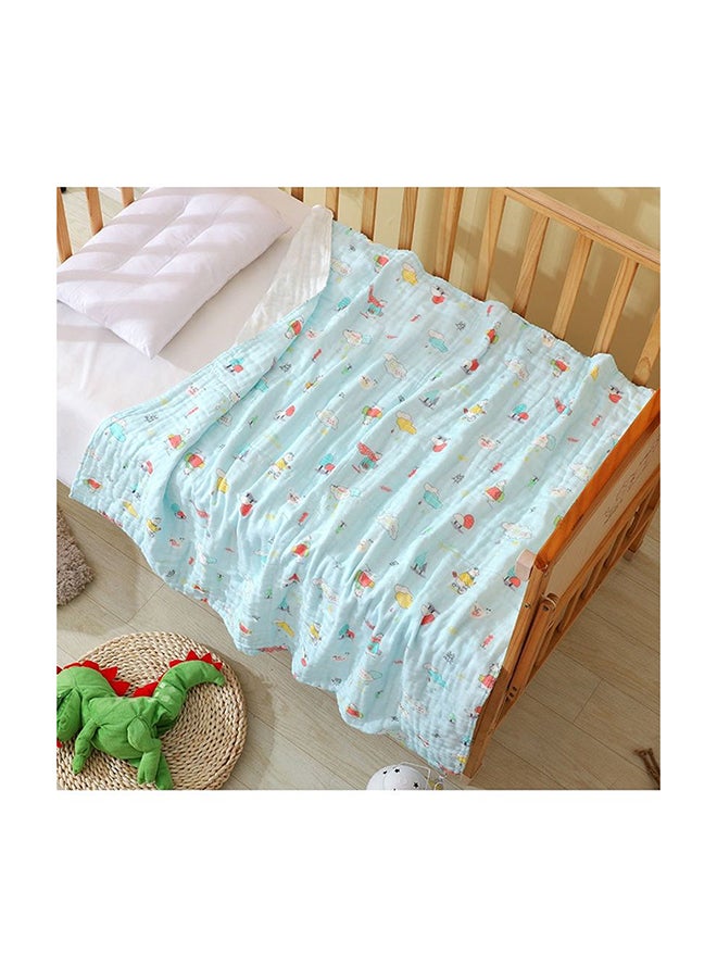 6-Layer Breathable High Quality Baby's Blanket Cotton Blue One Size