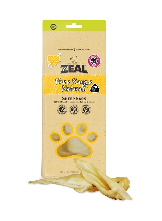Free Range Naturals Sheep Ears Dog Treats 125g