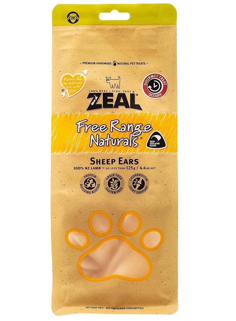 Free Range Naturals Sheep Ears Dog Treats 125g
