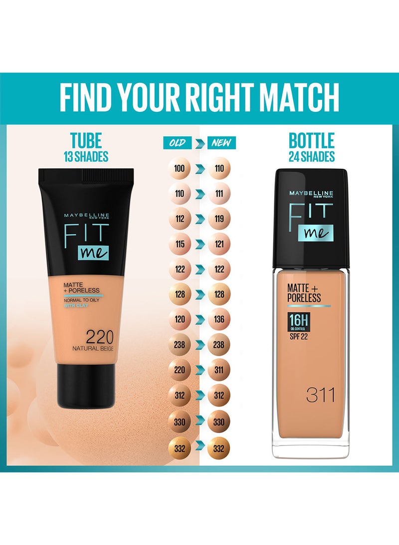 Fit Me Matte + Poreless Foundation 16H Oil Control with SPF 22 - 125