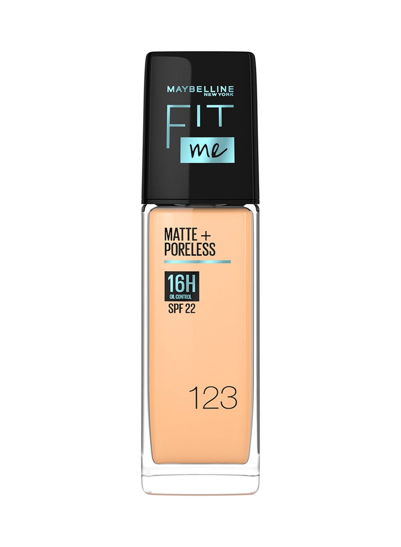 Fit Me Matte & Poreless Foundation 16H Oil Control with SPF 22 - 123