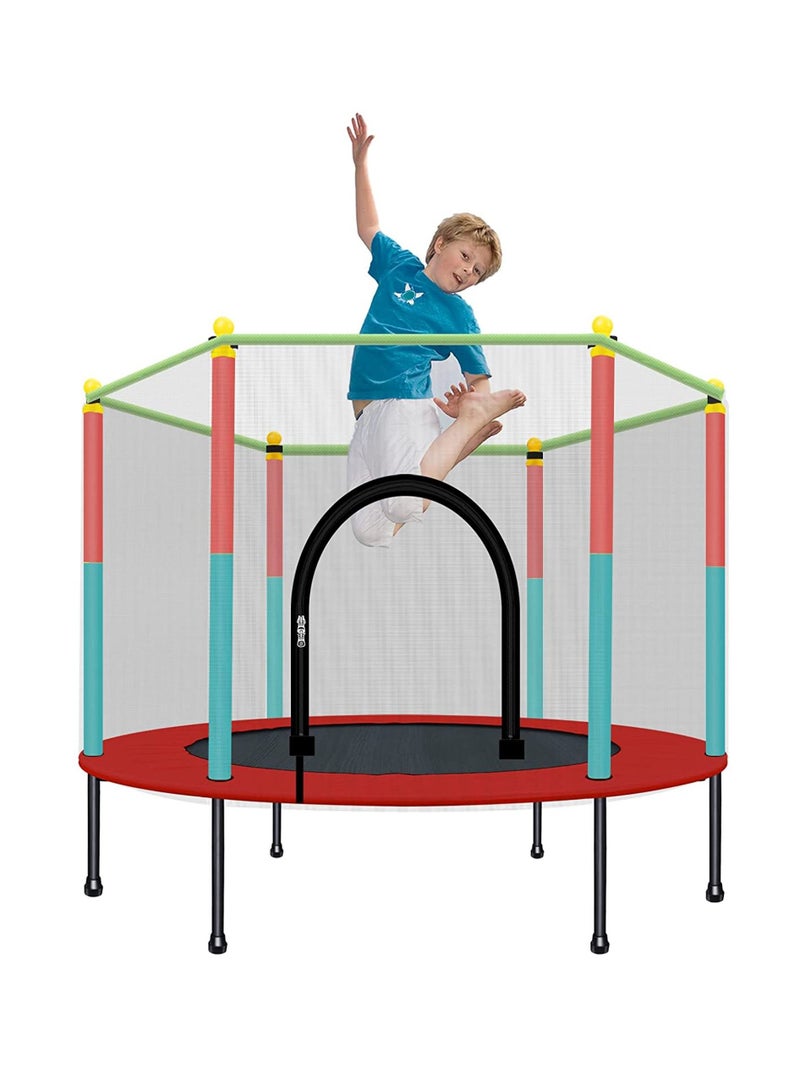Indoor Round Trampoline Family Toy Small Home Jumping Bed Bounce Bed With Protective Wire Net For Kids