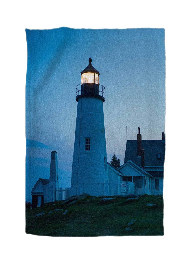 Maine-Pemaquid Point Lighthouse Design Hand Towel Blue 15 x 22inch