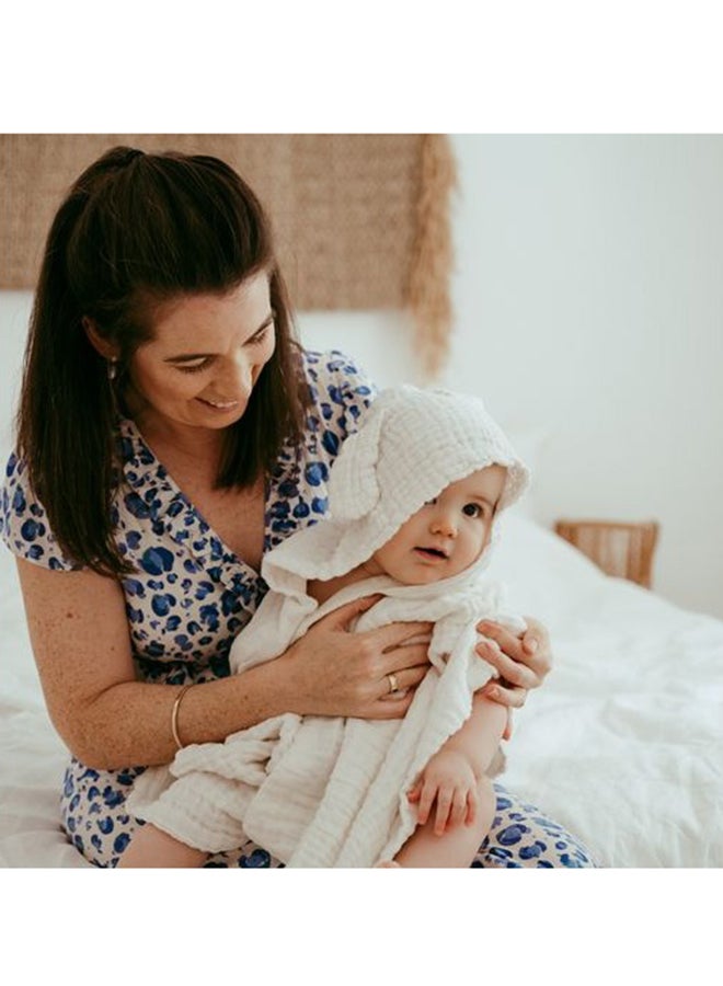 Hooded Muslin Towel - White Clouds