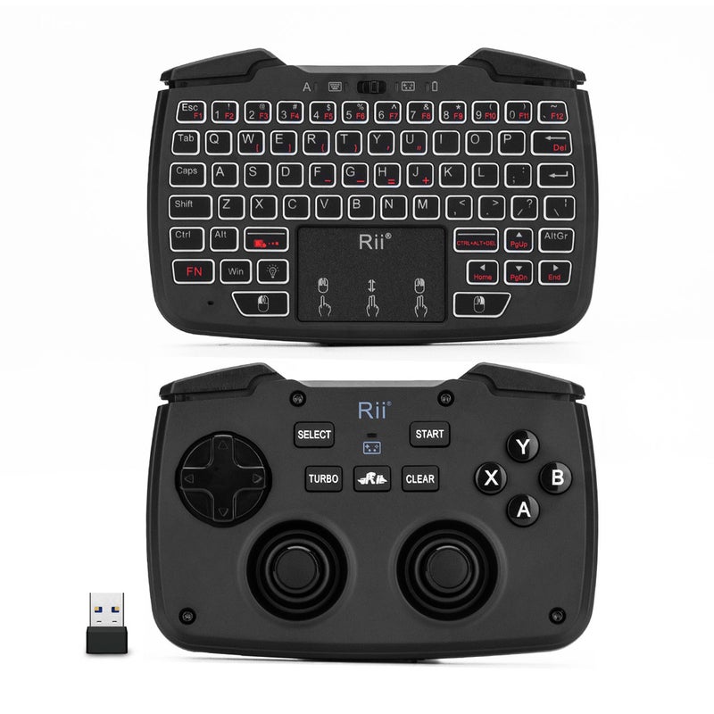 RK707 2.4GHz Wireless Game Controller Keyboard Mouse Combo with Touchpad - English