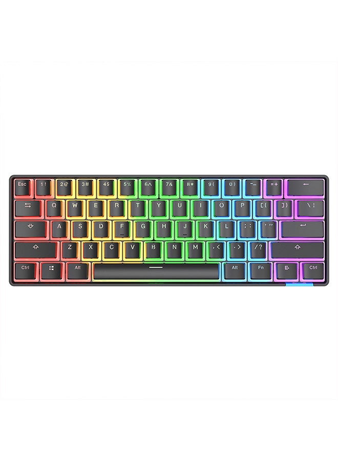 DaiDai STK61 Pudding Key Cap 61 Keys Wireless Mechanical Keyboard Blue Switch RGB Portable Dual Mode Bluetooth Gaming Keyboard for Laptop PC