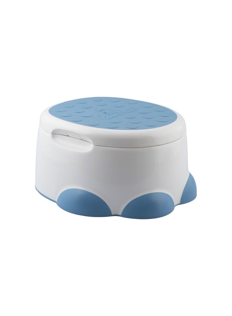 Step ‘n Potty, Soft and Comfortable, Non-Slip, Removable Cup & Stow Away Lid, Ideal for toddlers from 18 months (  Powder Blue )