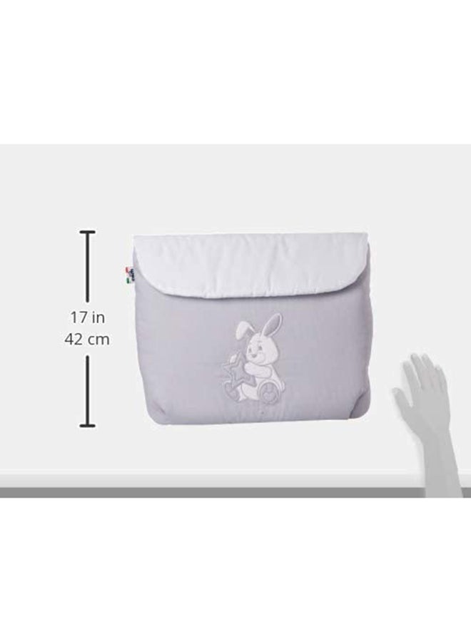 Cot Storage Bag Baby Pocket Beside, Linen Baby Nursery Organizer Bag, Washable, Crib, Playard Hanging Bag, Packet Organizer, Cribs, Diaper Caddy - White