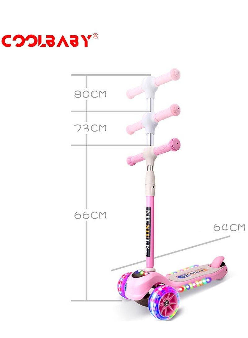 Music and Light Adjustable Handle kids Scooter