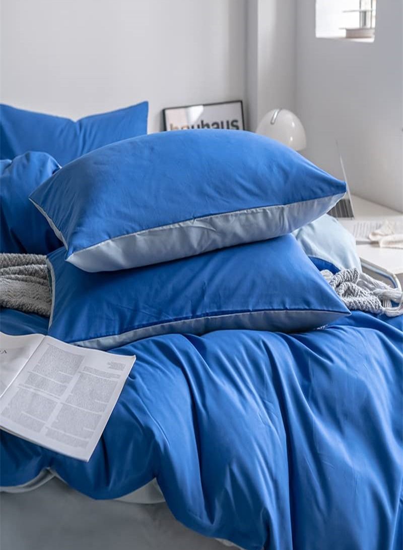 6-Piece King Size Printed Cotton Duvet Cover Set Includes 1xFitted Bedsheet 200x200+30cm, 1xDuvet/Bed Cover 220x240 cm, 4xPillow cover 50x75cm Multicolour