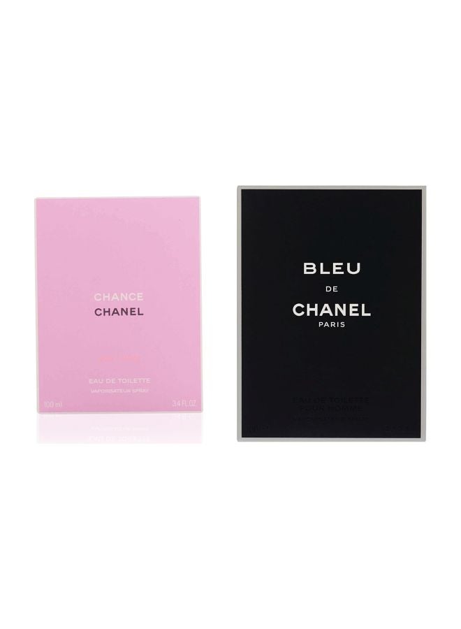 Chanel Gift Set Bleu De EDT 100 Ml ,Chance Eau Vive EDT 100ml