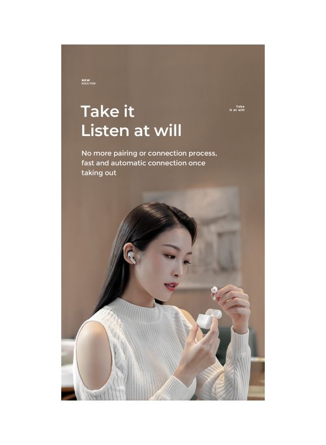 In Ear Wireless Earbuds White