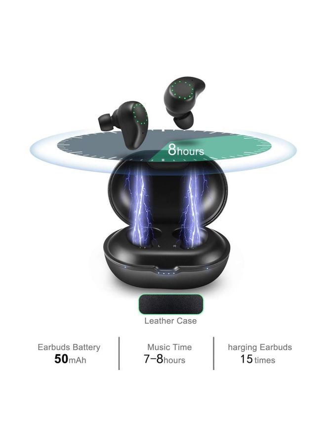 Wireless In-Ear Headphones With Mic Black