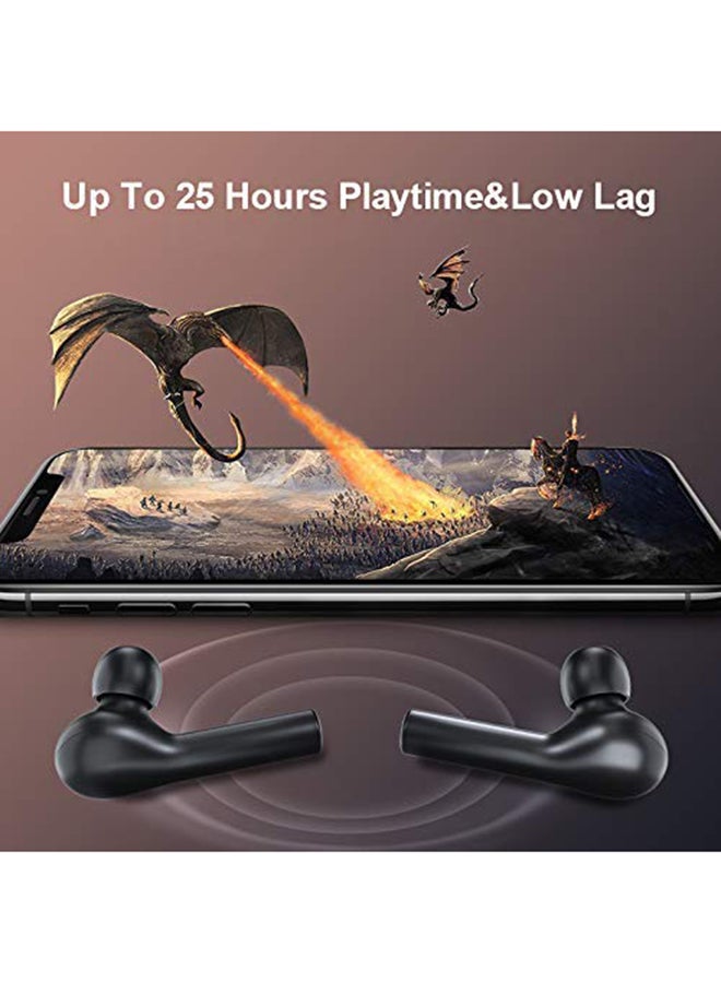Bluetooth Wireless In-Ear Earbuds With Charging Case Black