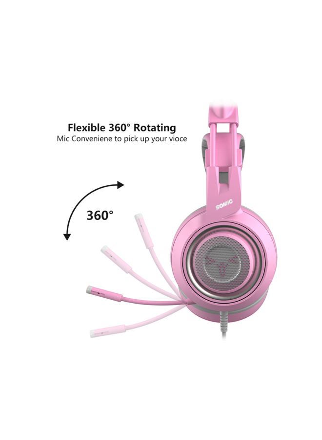 Over-Ear Gaming Headphones With Mic - Xbox One Pink/Grey