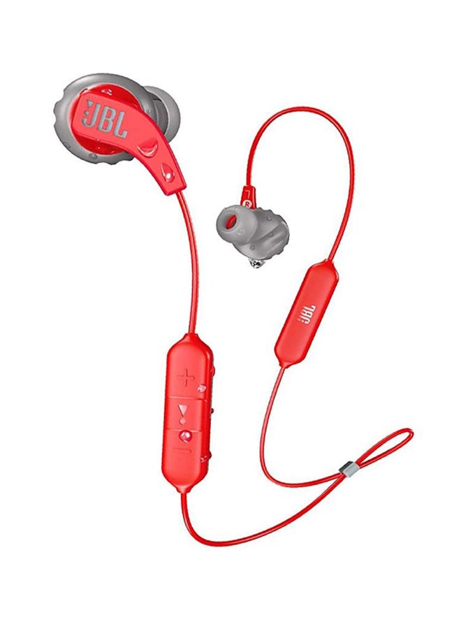 Endurance Run Sweatproof Sport Wireless In-Ear Earphones - Fliphook - Twistlock + Flexsoft Tech - Magnet Buds Red/Grey
