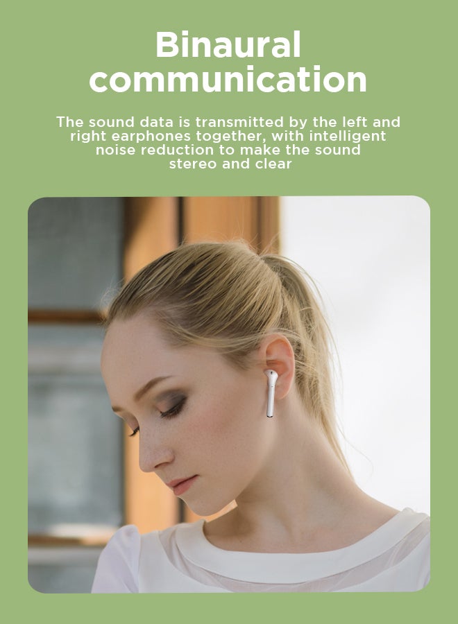 JR-T03S Bluetooth 5.2 TWS Semi In-Ear Earphones Wireless Earbuds With Power Box And Protective Cover Standard Version White