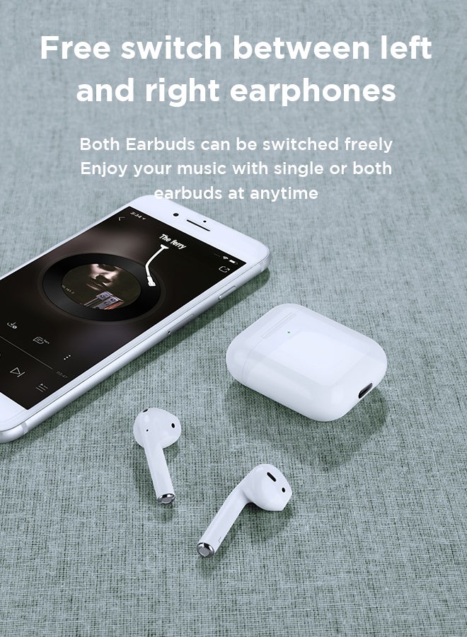 JR-T03S Bluetooth 5.2 TWS Semi In-Ear Earphones Wireless Earbuds With Power Box And Protective Cover Standard Version White