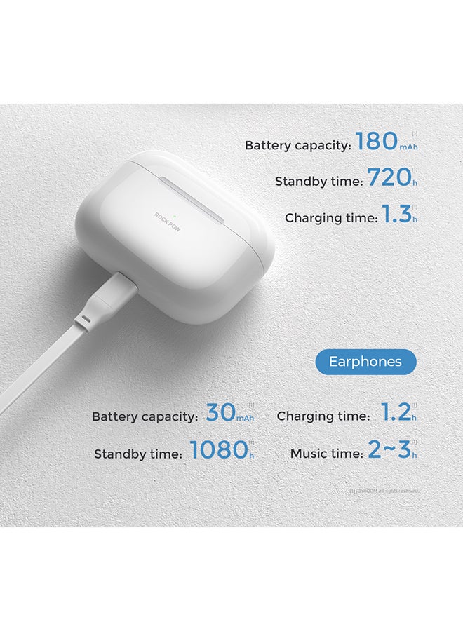 TWS Earbuds With Wireless Charging Case White