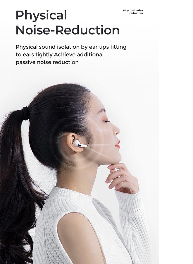 TWS Earbuds With Wireless Charging Case White