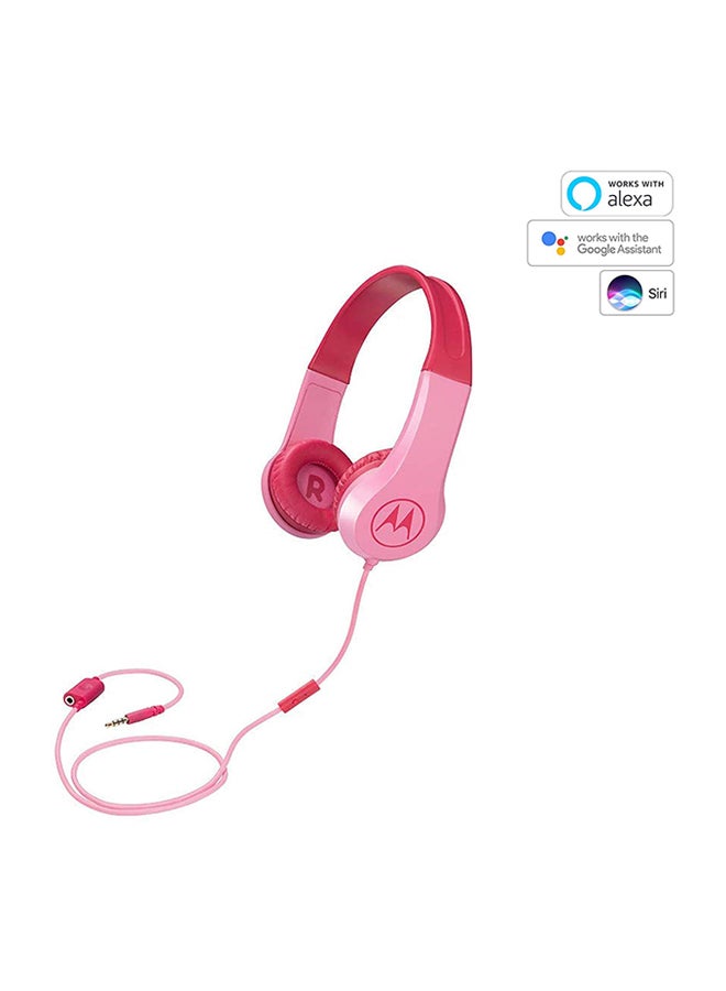 Over-Ear Wired Kids Headphones Pink