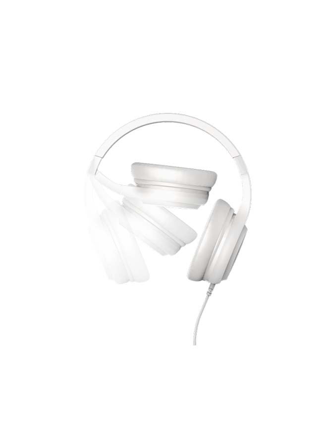 Over-Ear Wired Headphones With Enhanced Bass White