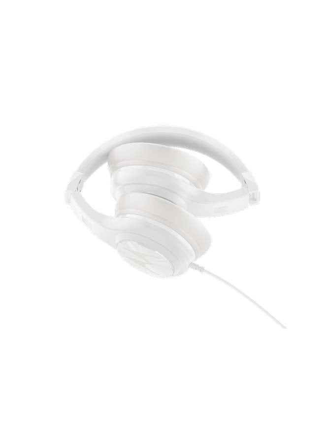 Over-Ear Wired Headphones With Enhanced Bass White