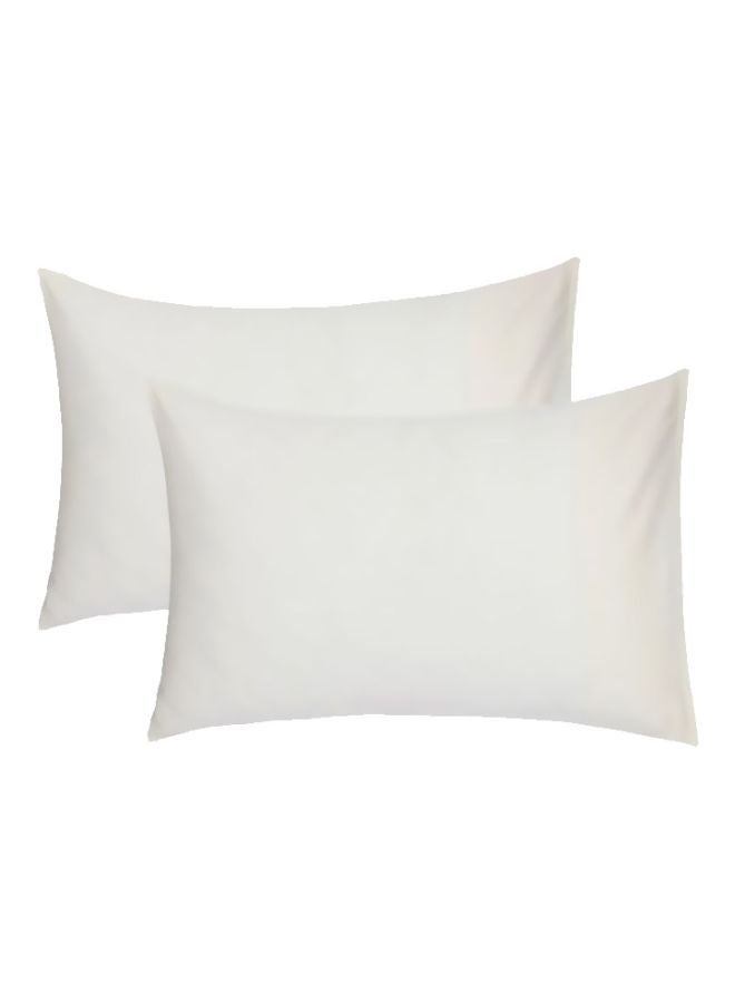 2-Piece Pillow Cover Set cotton White 50x75cm